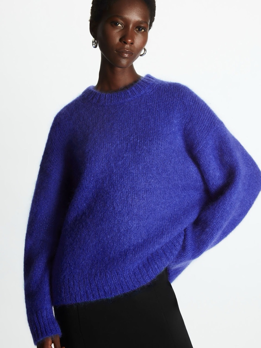 COS Mohair Wool Oversized Sweater Cobalt Blue - Size S